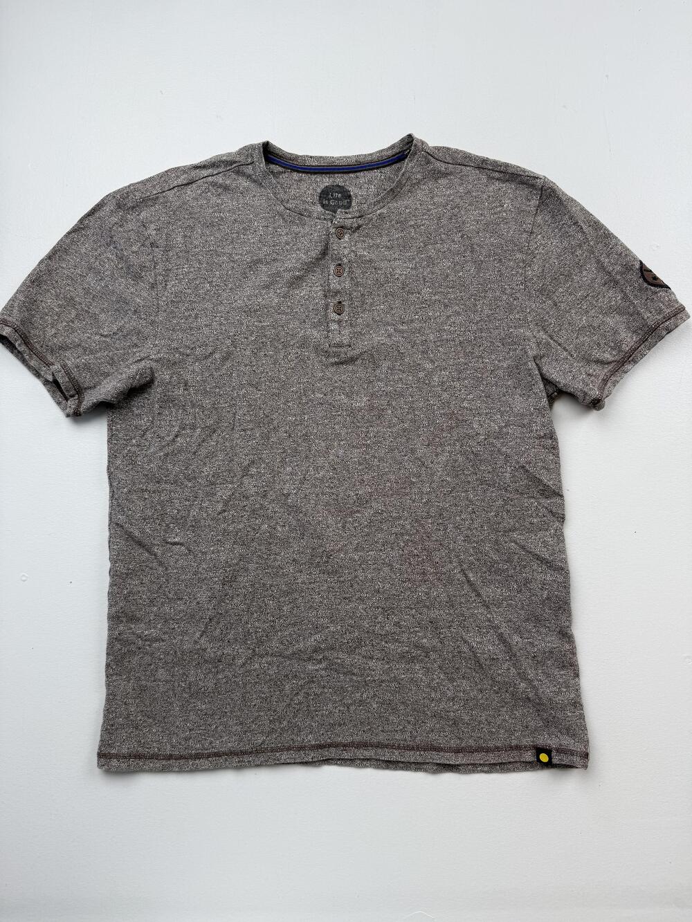 Life Is Good Shirt Mens Medium Gray Short Sleeve Henley Crusher Tee Tagless
